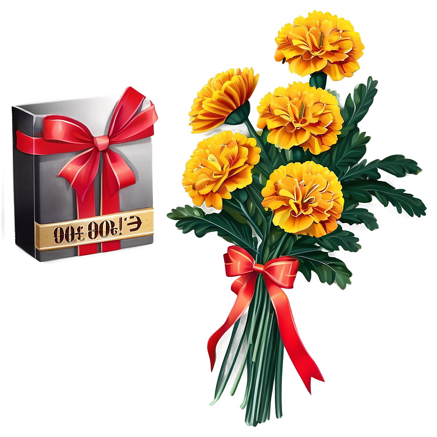 Marigolds Bouquet Gift Png 17