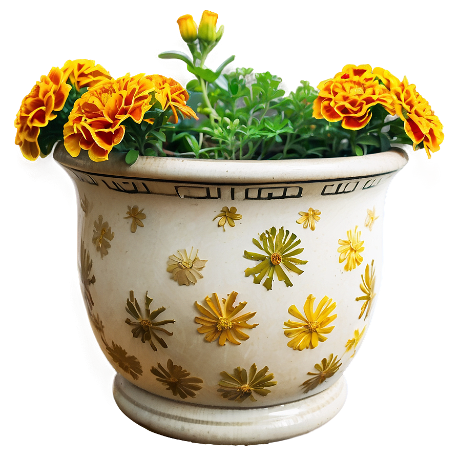 Marigolds In Pot Png 84