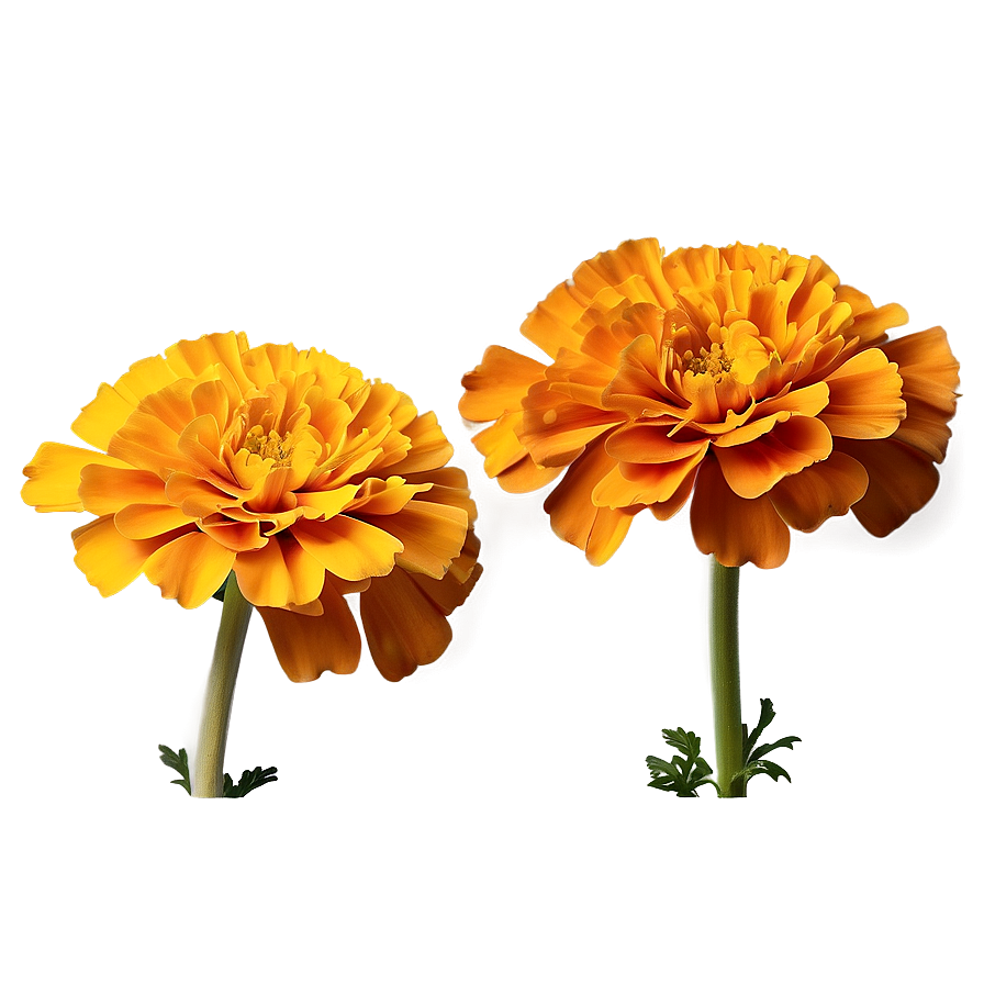 Marigolds On White Background Png 06132024