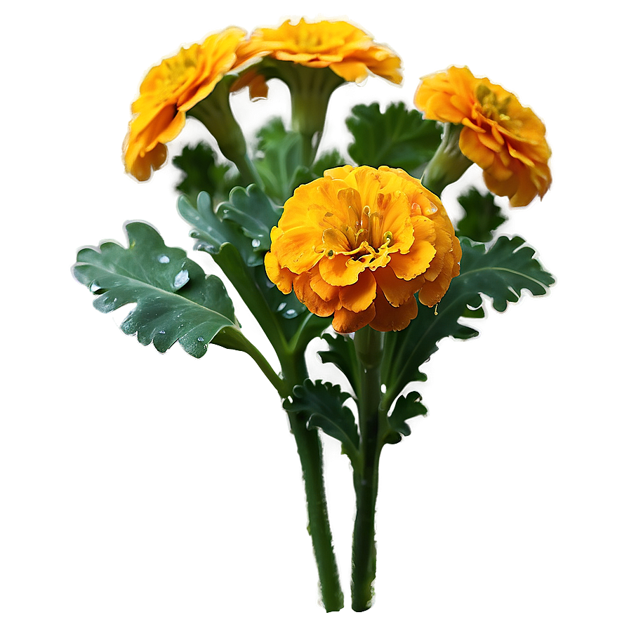 Marigolds With Dew Drops Png 06132024