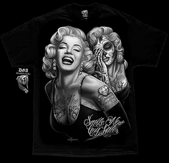Marilyn Monroe Tattooed T Shirt Design