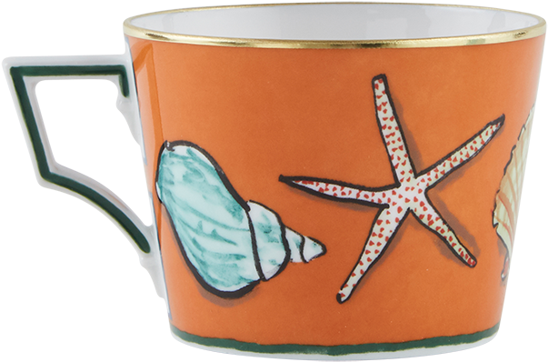 Marine Life Decorated Tea Cup