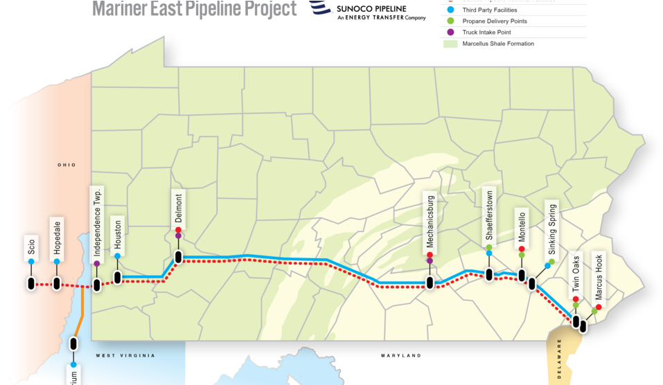 Mariner East Pipeline Project Map