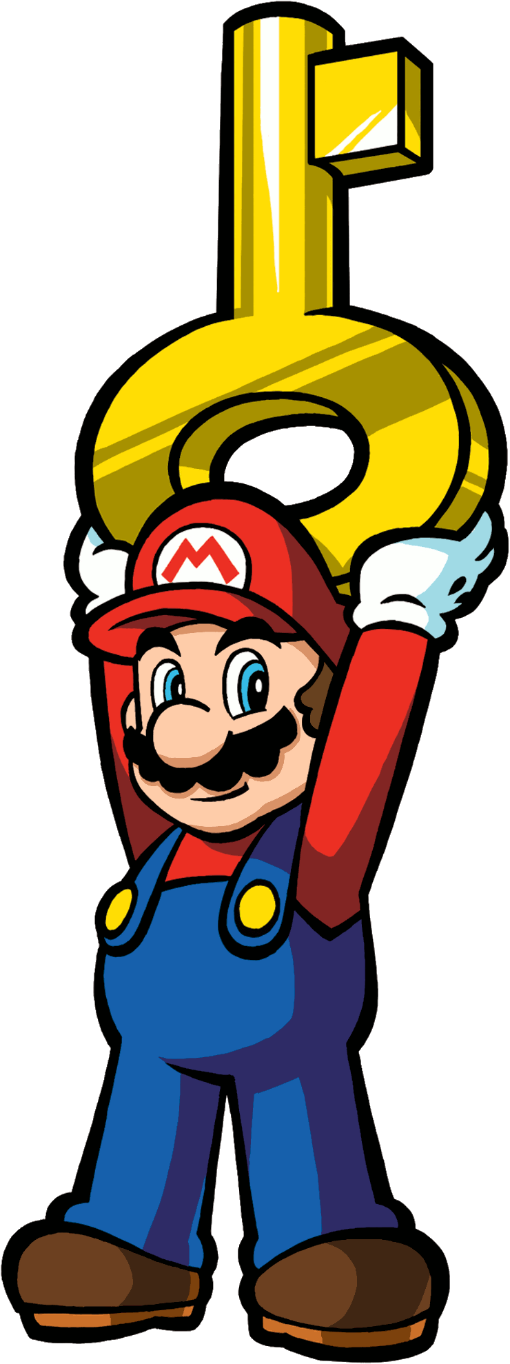 Mario Holding Giant Gold Key