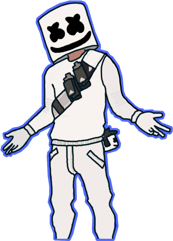 Marshmello D J Cartoon Drawing