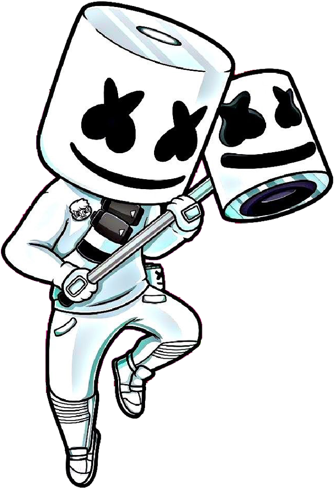 Marshmello D J Cartoon Illustration