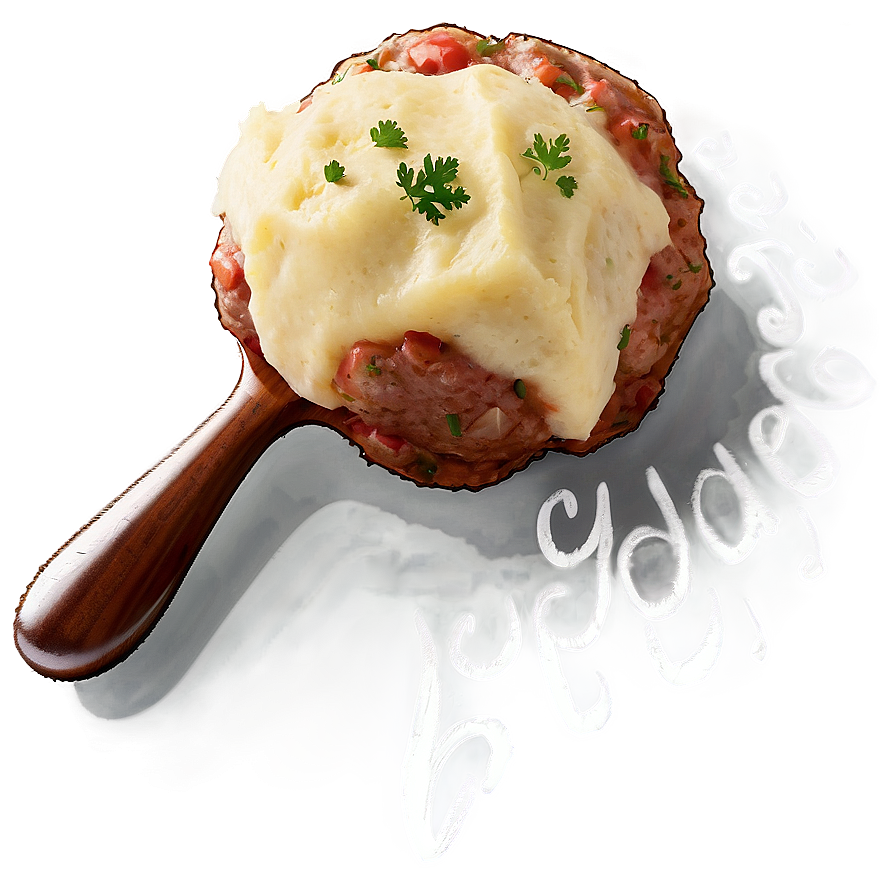 Mashed Potato Covered Meatballon Spoon