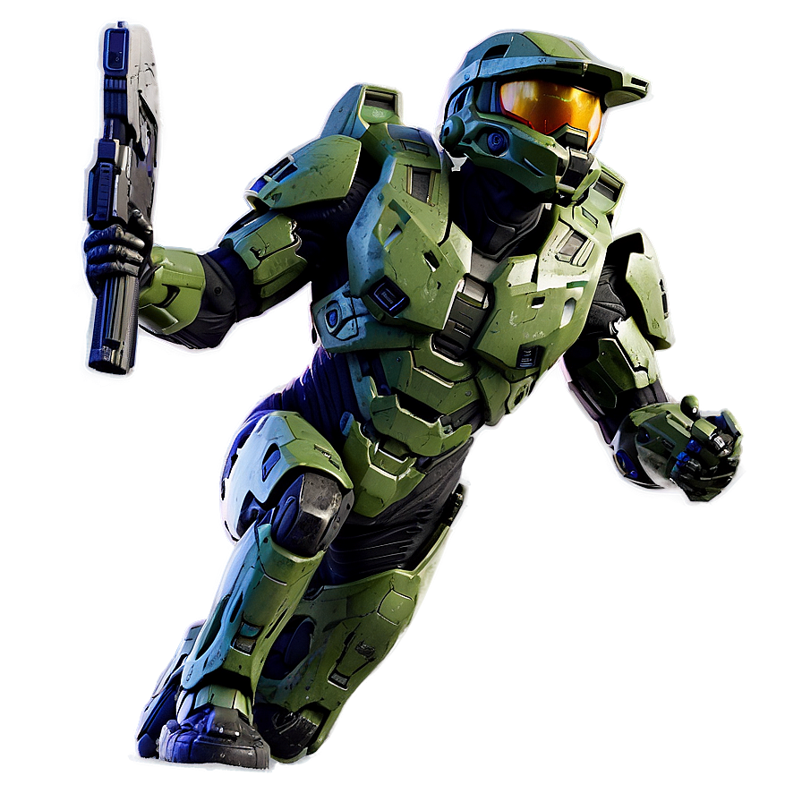 Master Chief Halo Action Pose Png 17