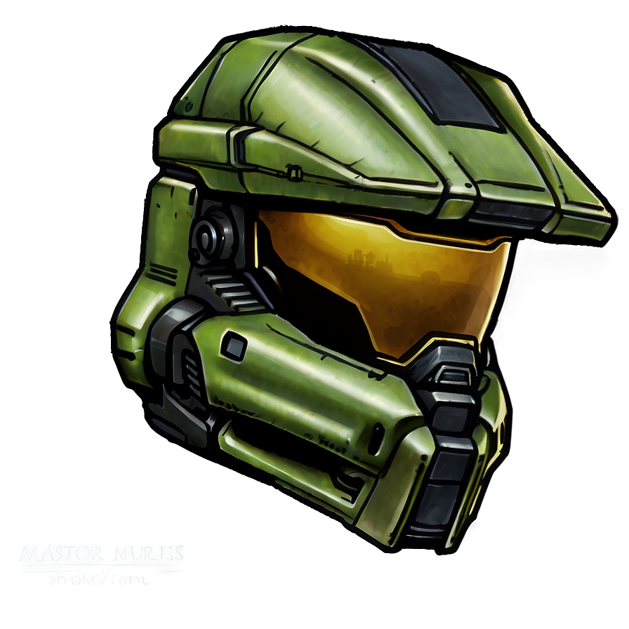 Master Chief Helmet Fan Art Png Yit45