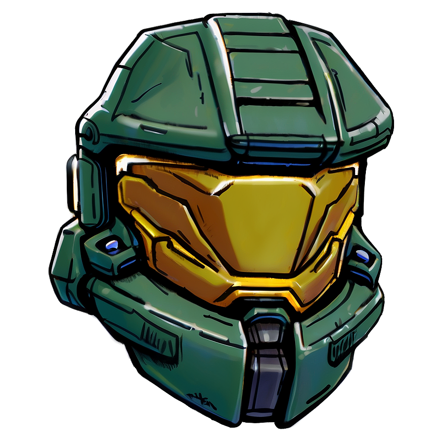 Master Chief Helmet Sketch Png Pqs14