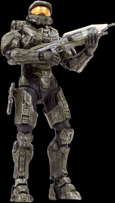 Master Chief Holding Rifle