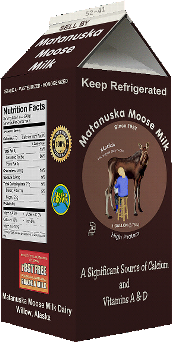 Matanuska Moose Milk Carton