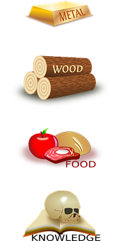 Material_ Icons_ Metal_ Wood_ Food