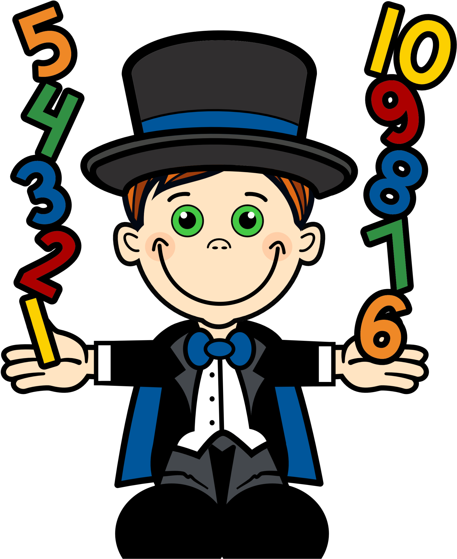 Math Magician Cartoon Numbers