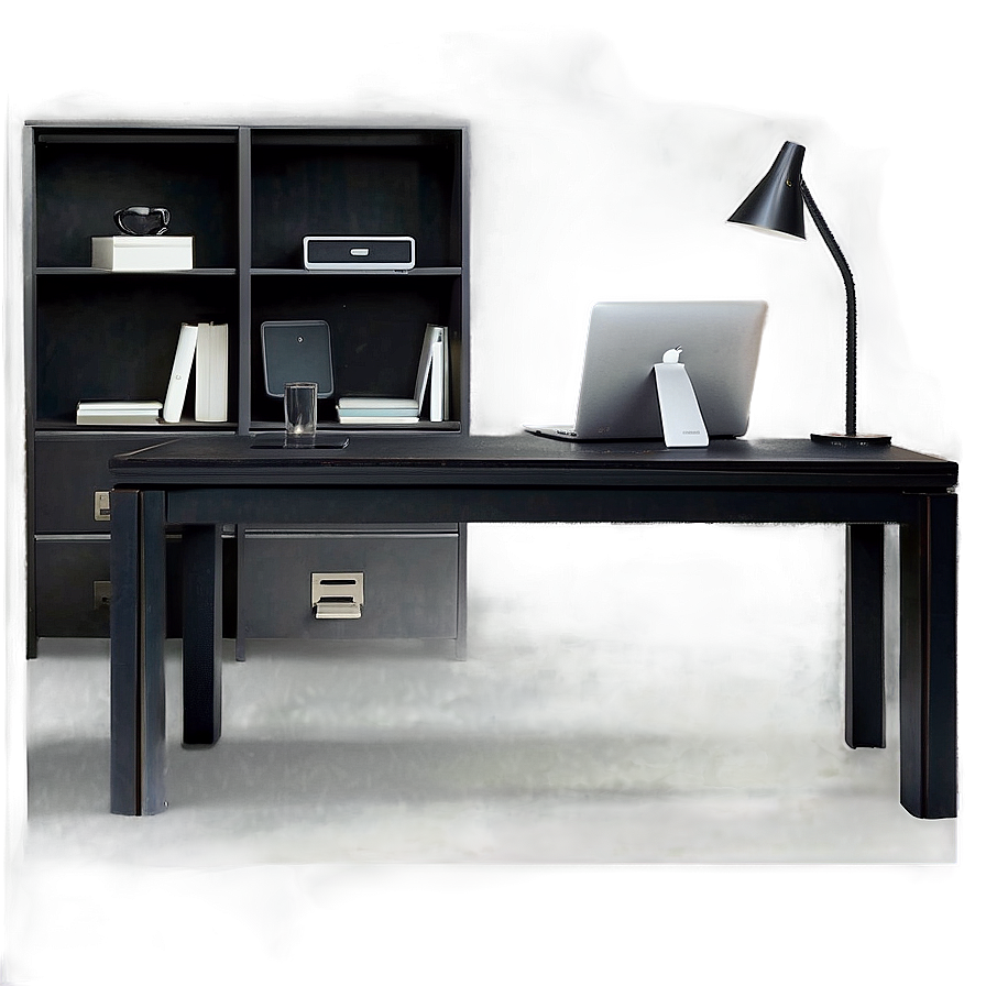 Matte Black Office Table Png Ebh49