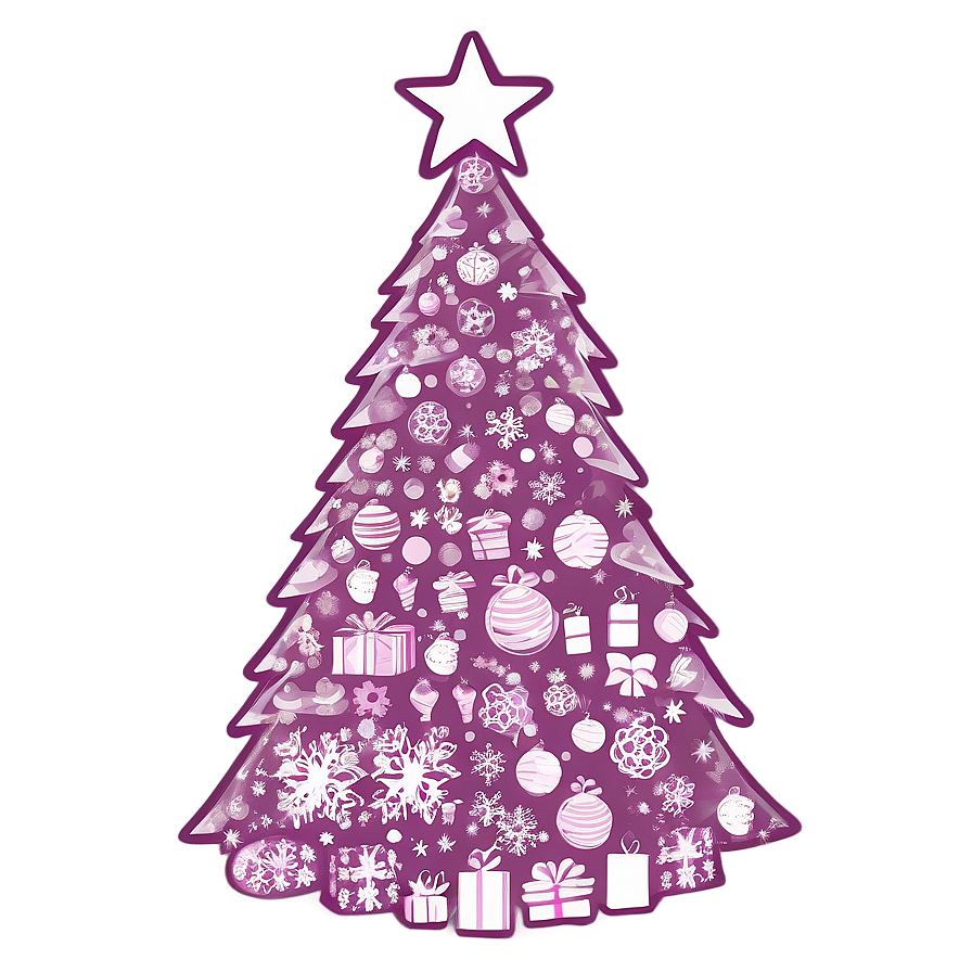 Mauve Pink Christmas Tree Png 2