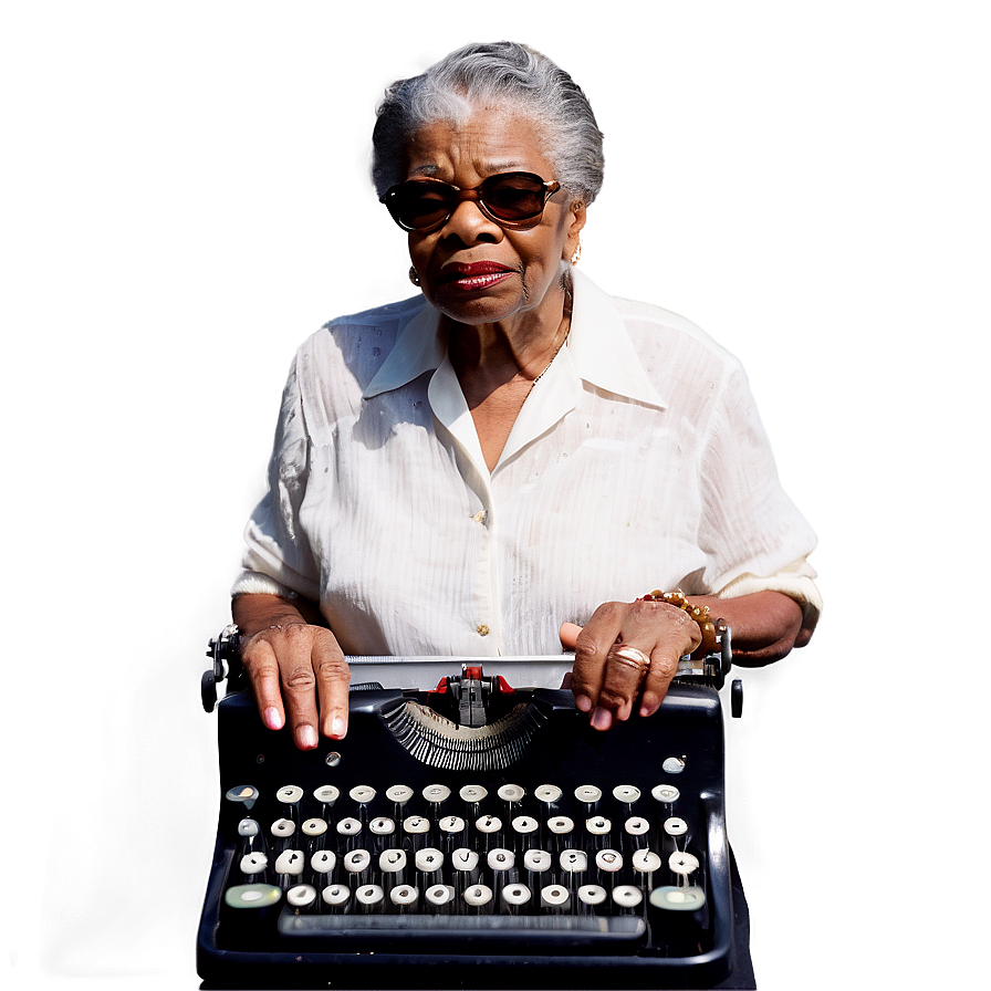 Maya Angelou And Her Typewriter Png 06282024