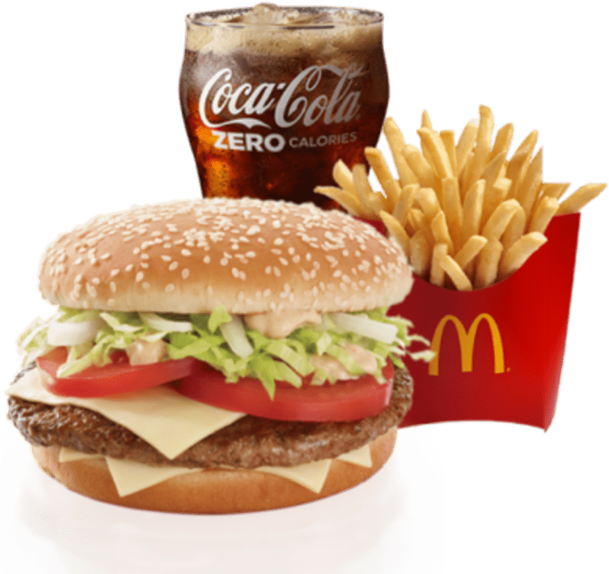 Mc Donalds Meal Combo Burger Fries Coke Zero