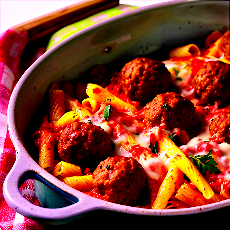 Meatball Pasta Bake Png 27