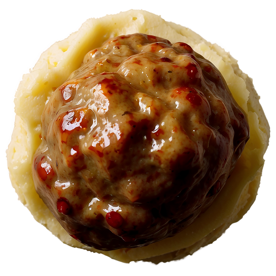 Meatball With Mashed Potatoes Png Adv75