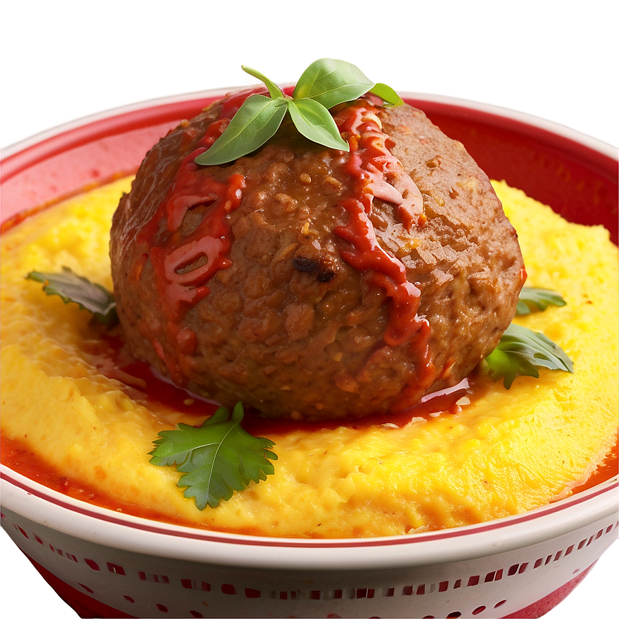 Meatball With Polenta Png 06242024