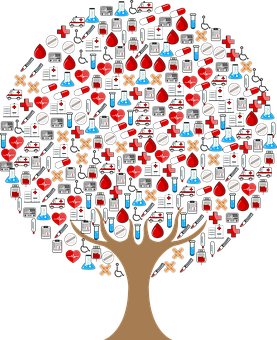 Medical Icon Tree Graphic