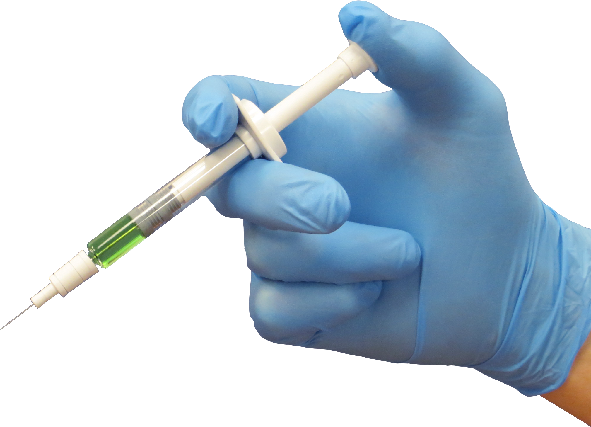 Medical Syringe In Hand Isolated