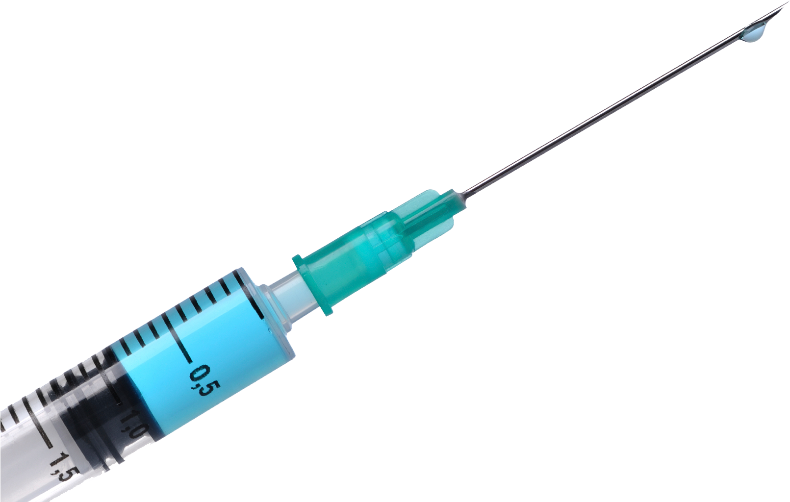 Medical Syringe With Droplet On Needle