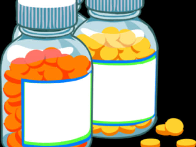 Medication Bottles Vector Illustration