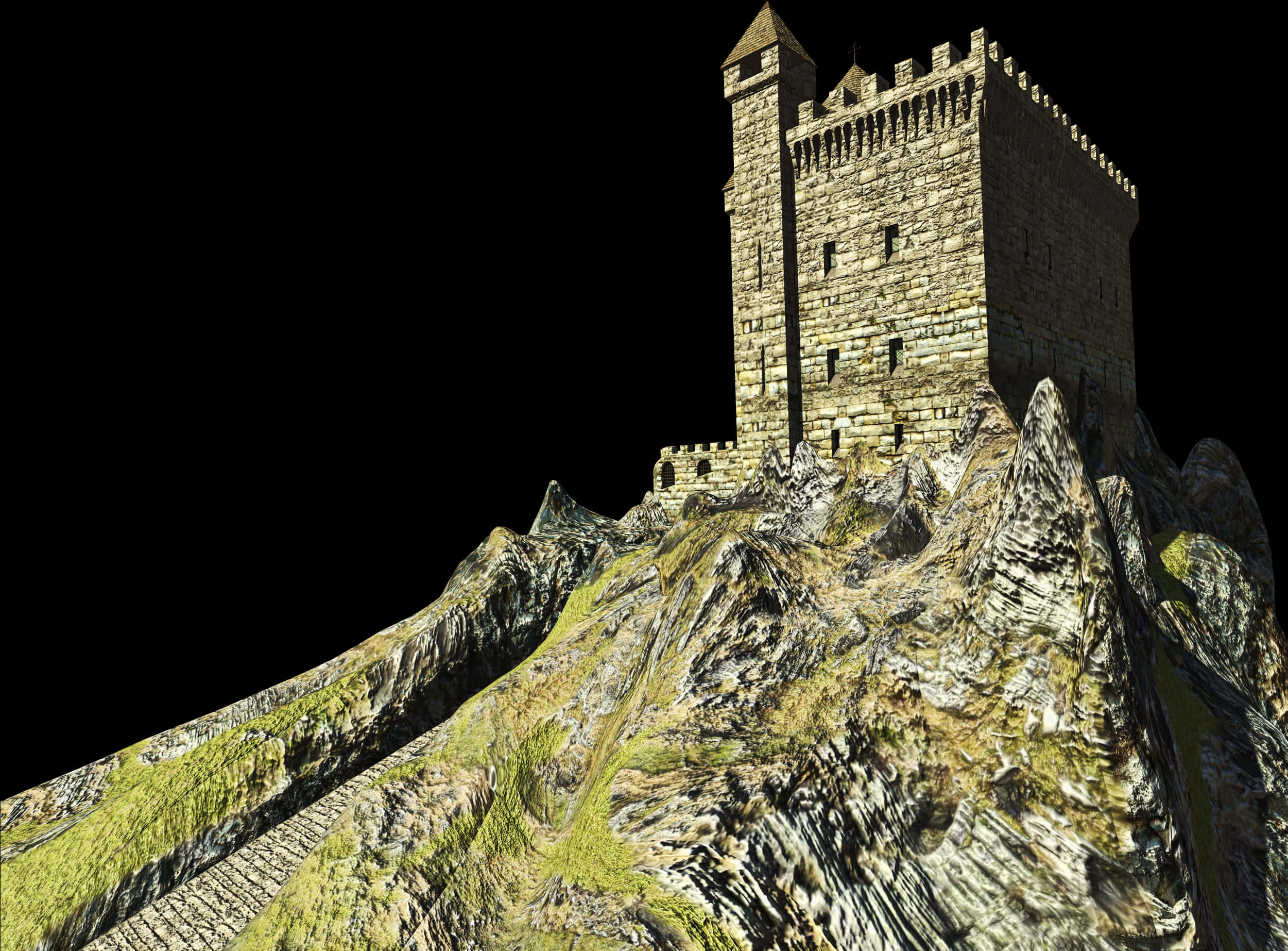 Medieval Castleon Mountain Peak