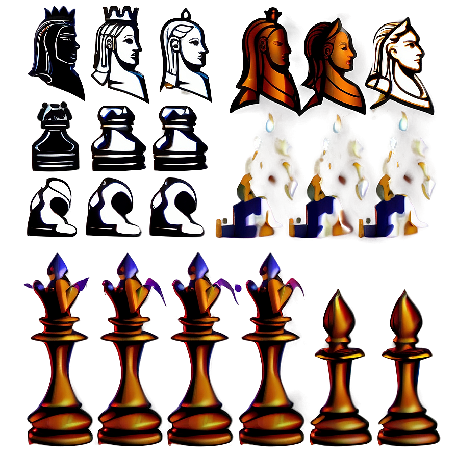 Medieval Chess Pieces Style Png 05252024