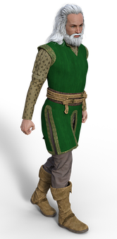 Medieval Fantasy Elder Man3 D Model