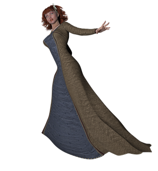Medieval Gown3 D Model
