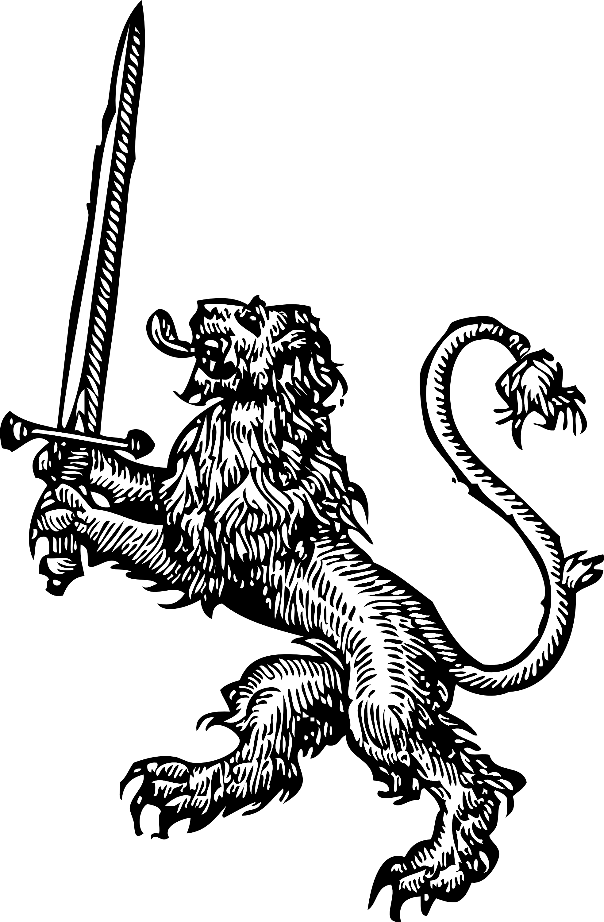 Medieval Heraldic Lionwith Sword