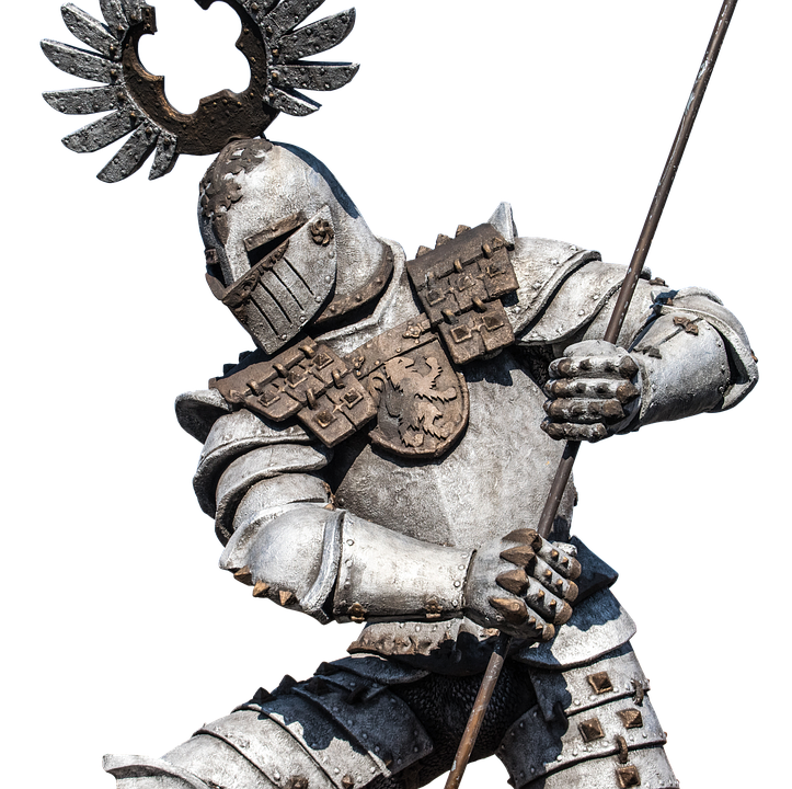 Medieval Knight Statuewith Halberd