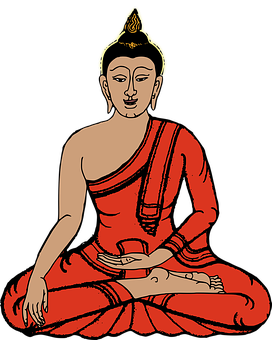 Meditating Buddha Red Robe