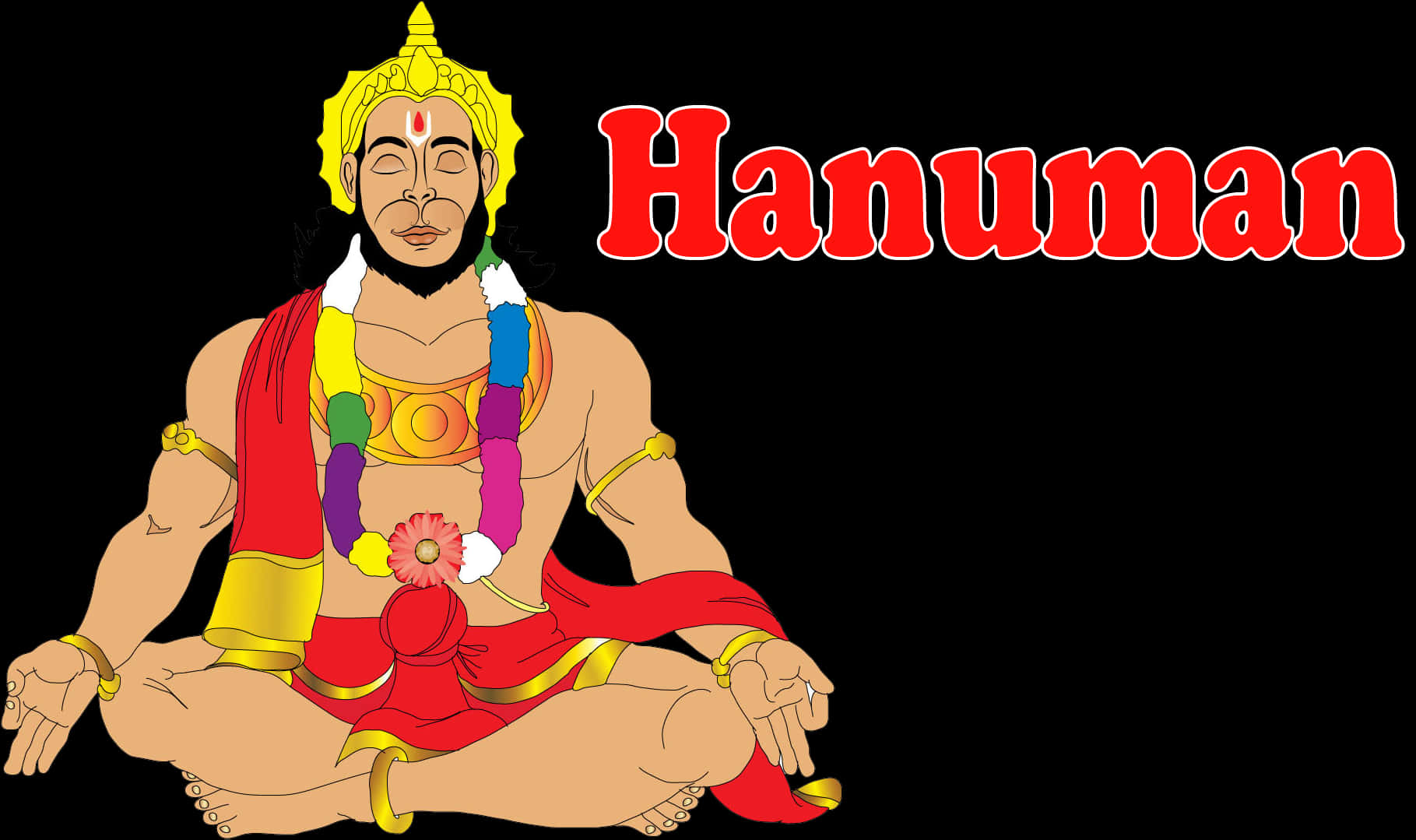 Meditating Hanuman Vector Art