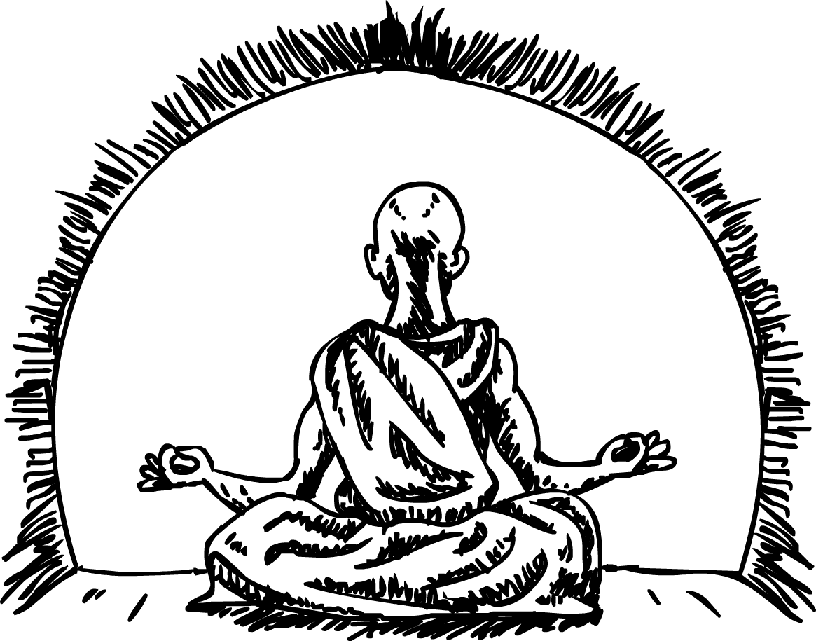 Meditating Monk Silhouette