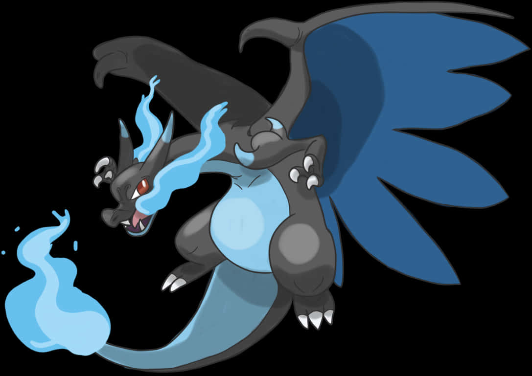 Mega Charizard X Fire Breathing