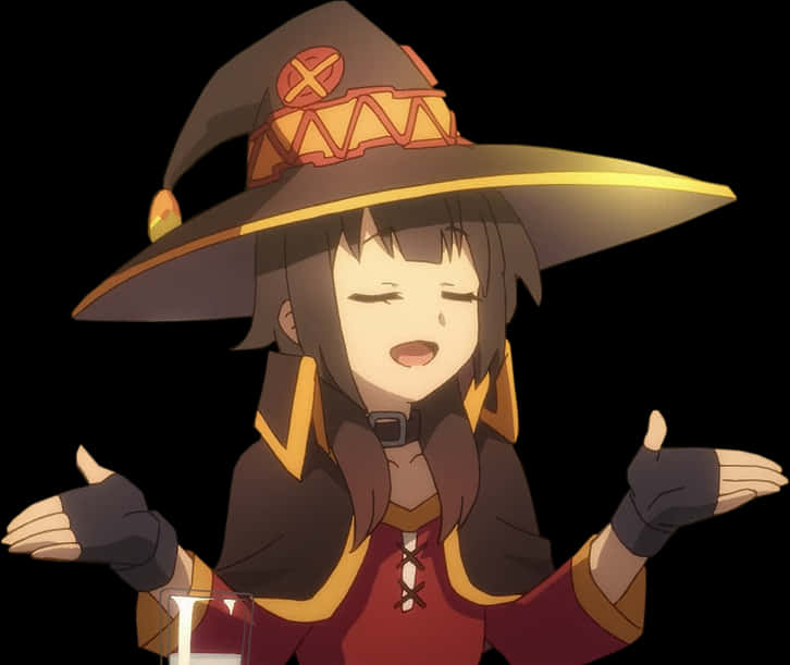 Megumin Cheerful Gesture Anime Character