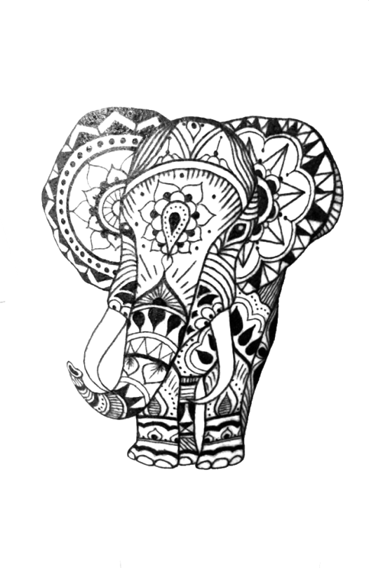 Mehndi Inspired Elephant Art