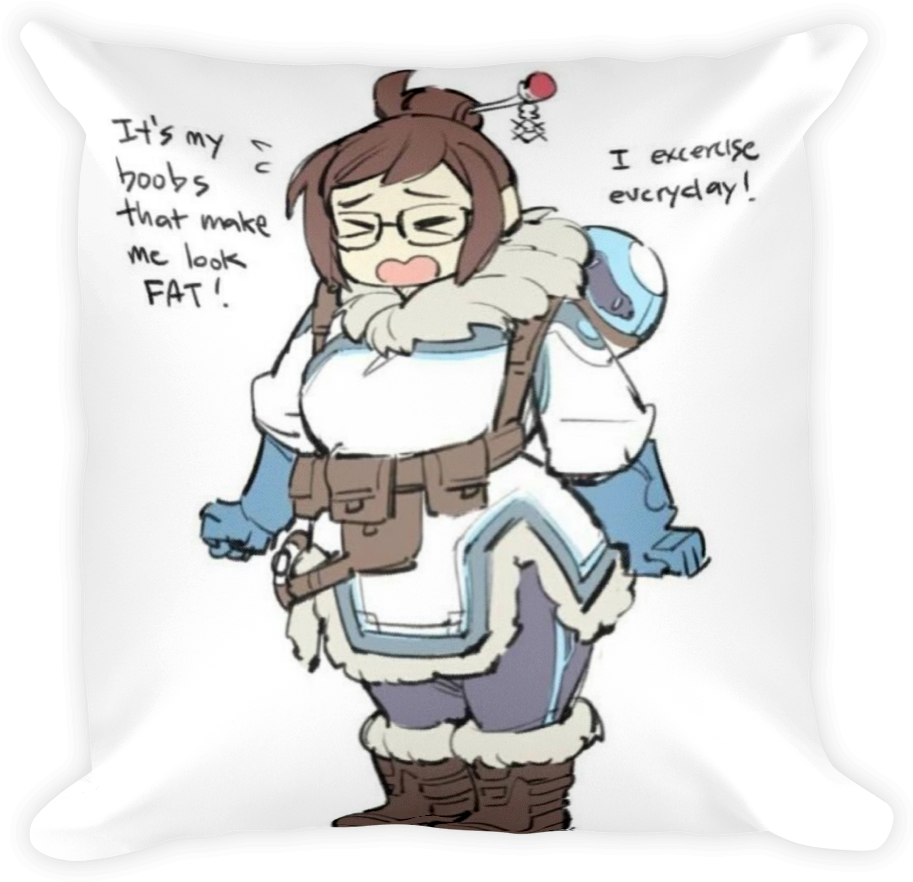 Mei Overwatch Exercise Quote Pillow