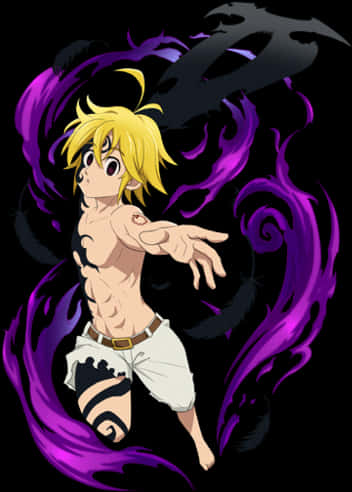 Meliodas Demon Power Anime Art