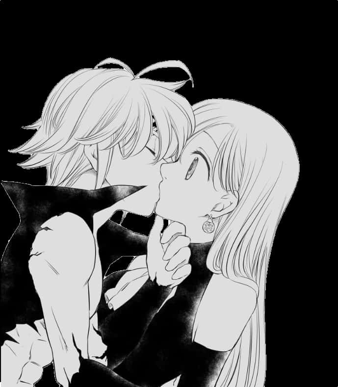 Meliodasand Elizabeth Kiss Manga Art