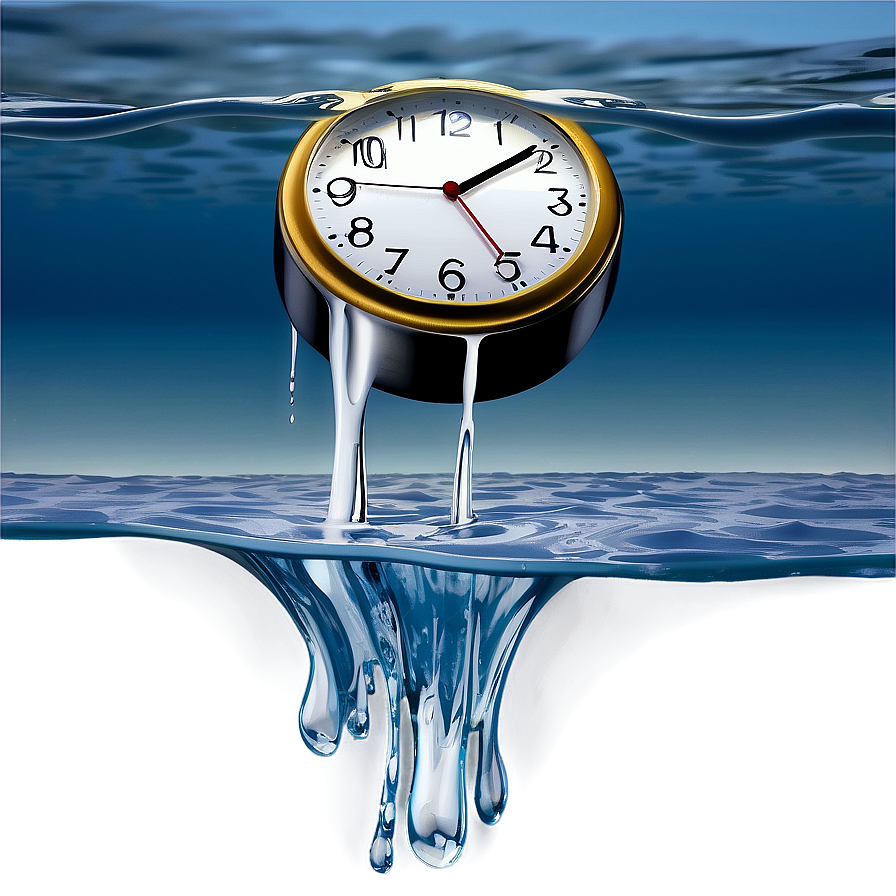 Melting Clock In Ocean Setting Png 10