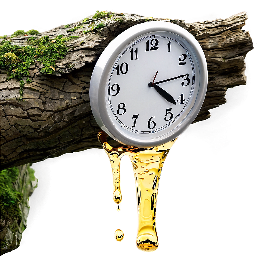 Melting Clock On Tree Branch Png Drn