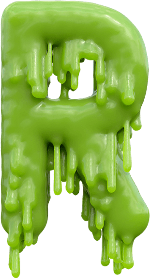 Melting Green Letter R