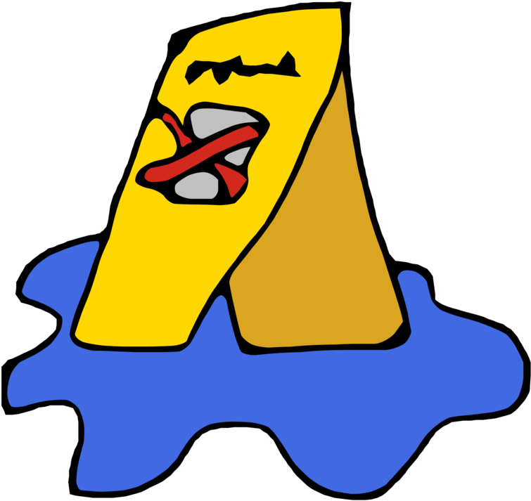 Melting Yellow Cone Cartoon