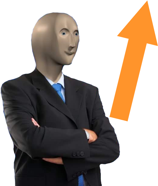 Meme Man Business Suit Arrow Up