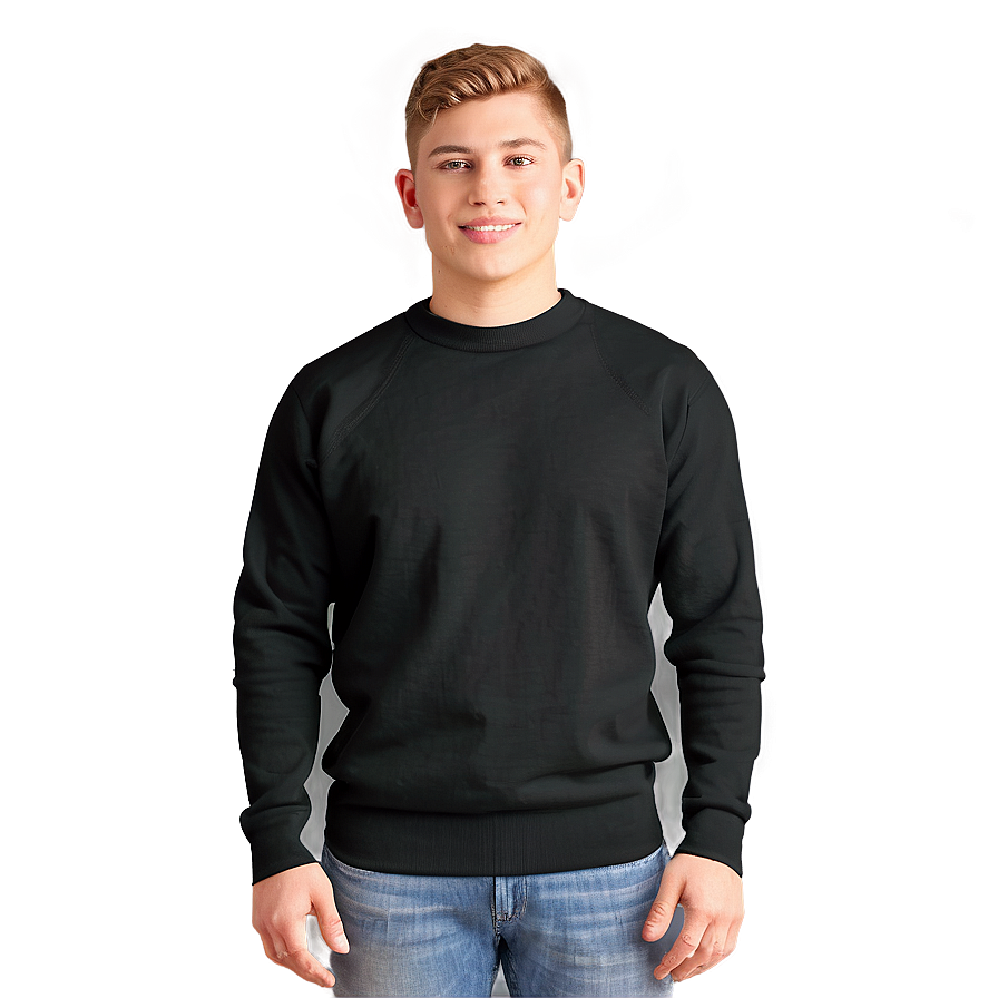 Men's Black Sweater Png 06132024